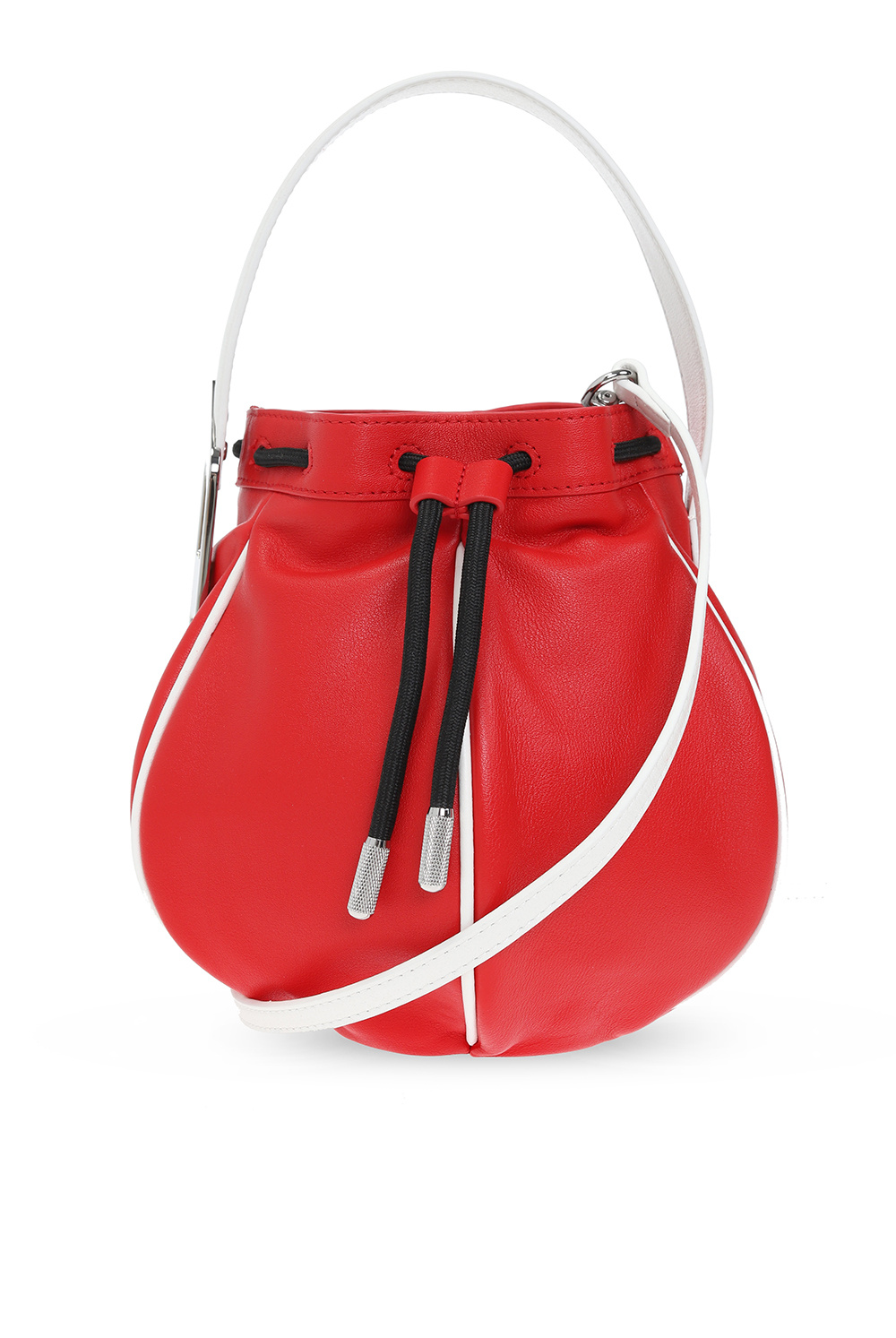 Black red on sale bucket bag